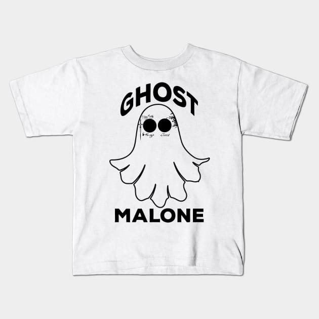 Funny Ghost Malone Cool Halloween Kids T-Shirt by styleandlife